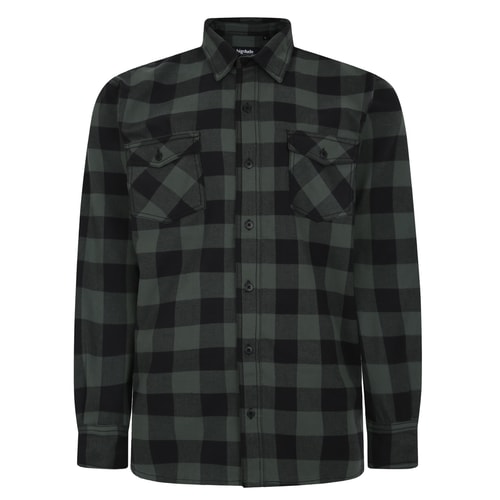 Bigdude Checked Overshirt Green/Black Tall